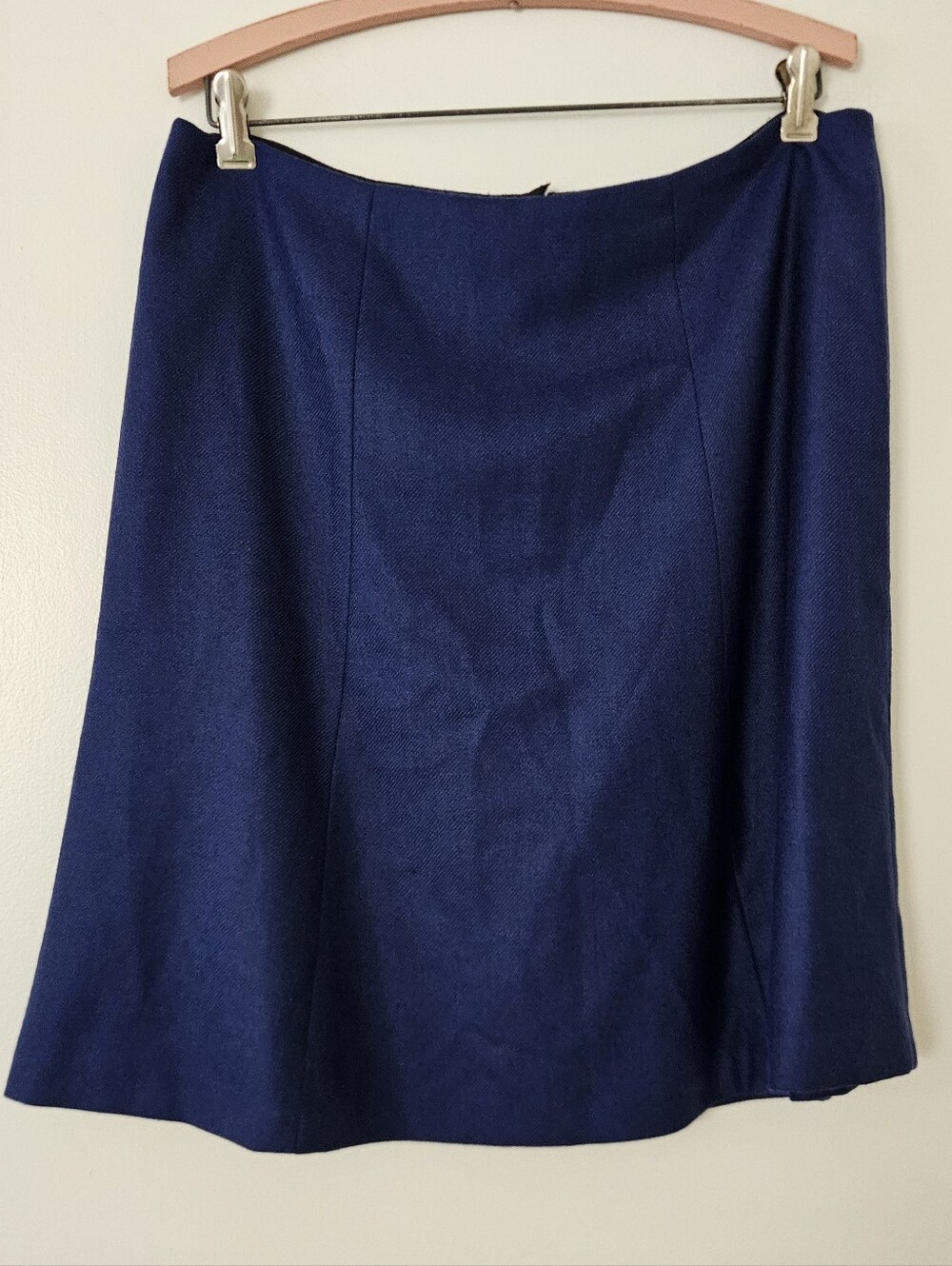 346 Brooks Brothers Skirt 12 A-Line Wool Blend Lined Blue Office Corpcore Work